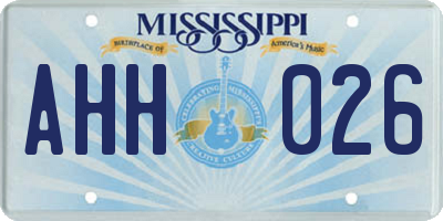 MS license plate AHH026
