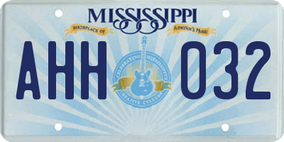 MS license plate AHH032