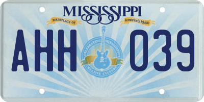 MS license plate AHH039