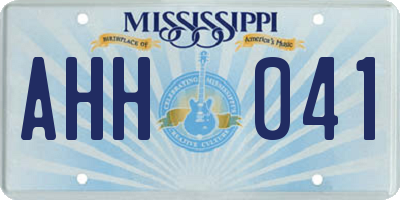 MS license plate AHH041