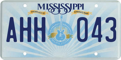 MS license plate AHH043