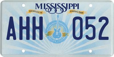 MS license plate AHH052