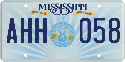 MS license plate AHH058