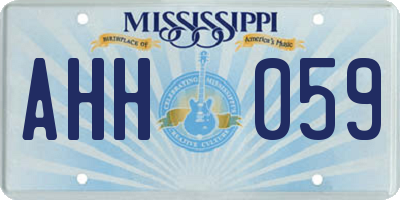 MS license plate AHH059