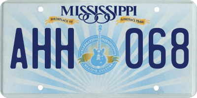 MS license plate AHH068