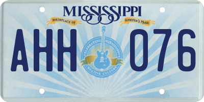 MS license plate AHH076