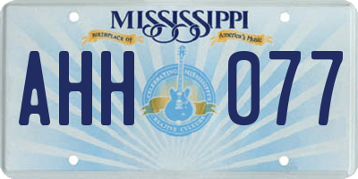 MS license plate AHH077