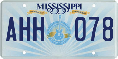 MS license plate AHH078