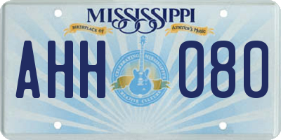 MS license plate AHH080