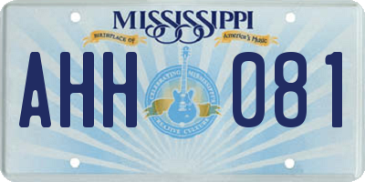 MS license plate AHH081