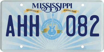 MS license plate AHH082