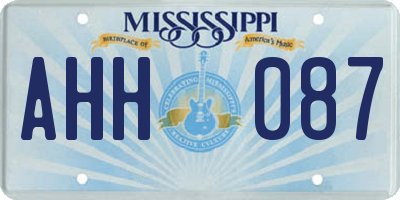 MS license plate AHH087