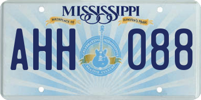 MS license plate AHH088