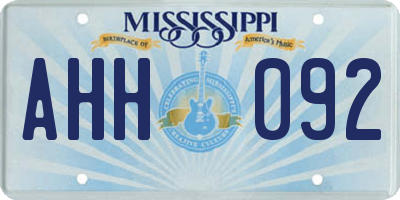 MS license plate AHH092