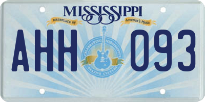 MS license plate AHH093