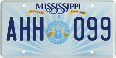 MS license plate AHH099