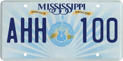 MS license plate AHH100