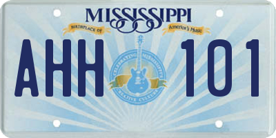 MS license plate AHH101