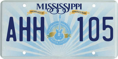 MS license plate AHH105