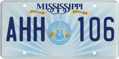 MS license plate AHH106