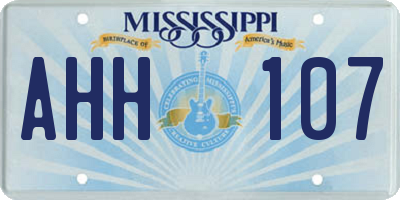 MS license plate AHH107