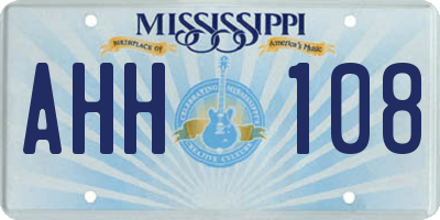 MS license plate AHH108
