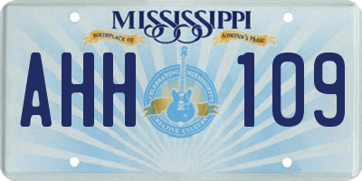 MS license plate AHH109