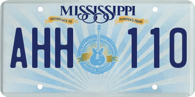 MS license plate AHH110
