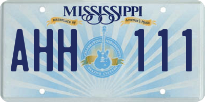 MS license plate AHH111