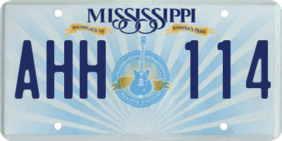MS license plate AHH114