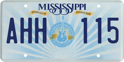 MS license plate AHH115