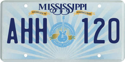 MS license plate AHH120
