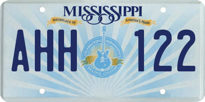 MS license plate AHH122