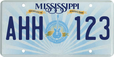 MS license plate AHH123