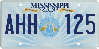 MS license plate AHH125