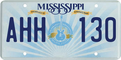 MS license plate AHH130