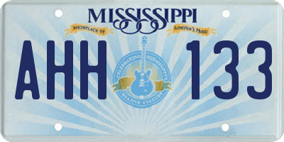 MS license plate AHH133