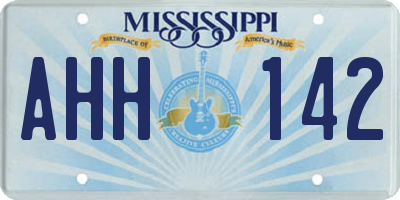 MS license plate AHH142
