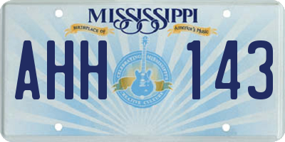 MS license plate AHH143