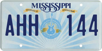 MS license plate AHH144