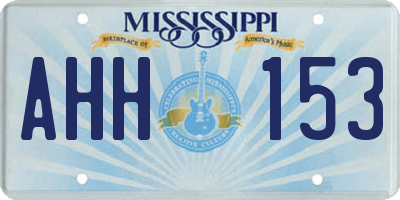 MS license plate AHH153