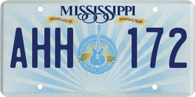 MS license plate AHH172