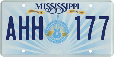 MS license plate AHH177