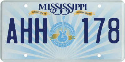 MS license plate AHH178