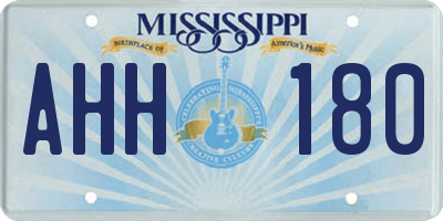 MS license plate AHH180