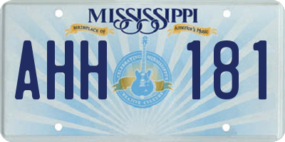 MS license plate AHH181