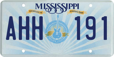 MS license plate AHH191