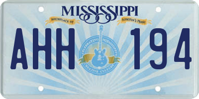 MS license plate AHH194
