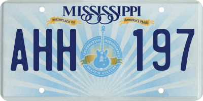 MS license plate AHH197