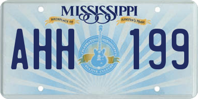 MS license plate AHH199